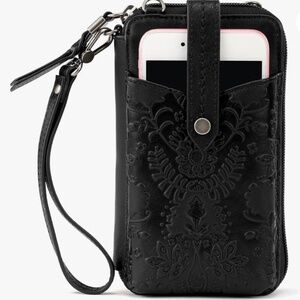 SAK Embossed Silverlake Smartphone Crossbody in Black NWT
